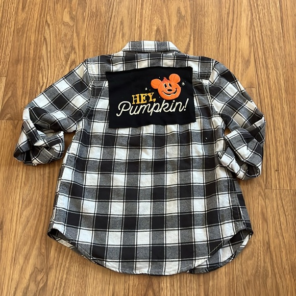 Cat & Jack Other - Hey Pumpkin Halloweek Flannel Shirt upcycled size XS 4 / 5